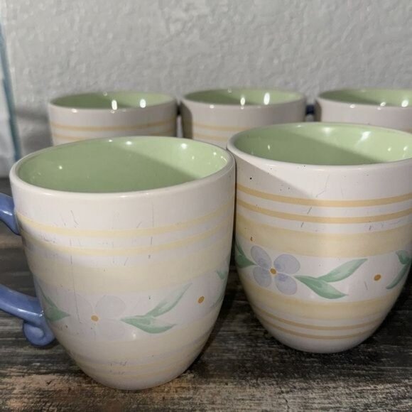 Pfaltzgraff Summer Breeze Coffee Mug Set Of 5 Floral Design Dishwasher & Microwa - Picture 2 of 9
